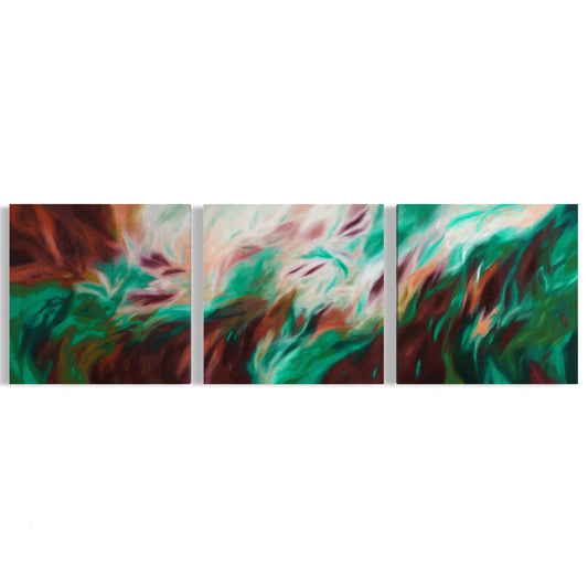 The Dawning of Crimson and Emerald Seas | Original Triptych Set