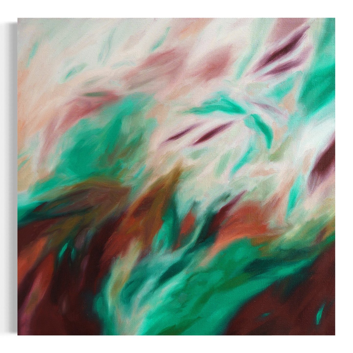The Dawning of Crimson and Emerald Seas {II} | 12x12in