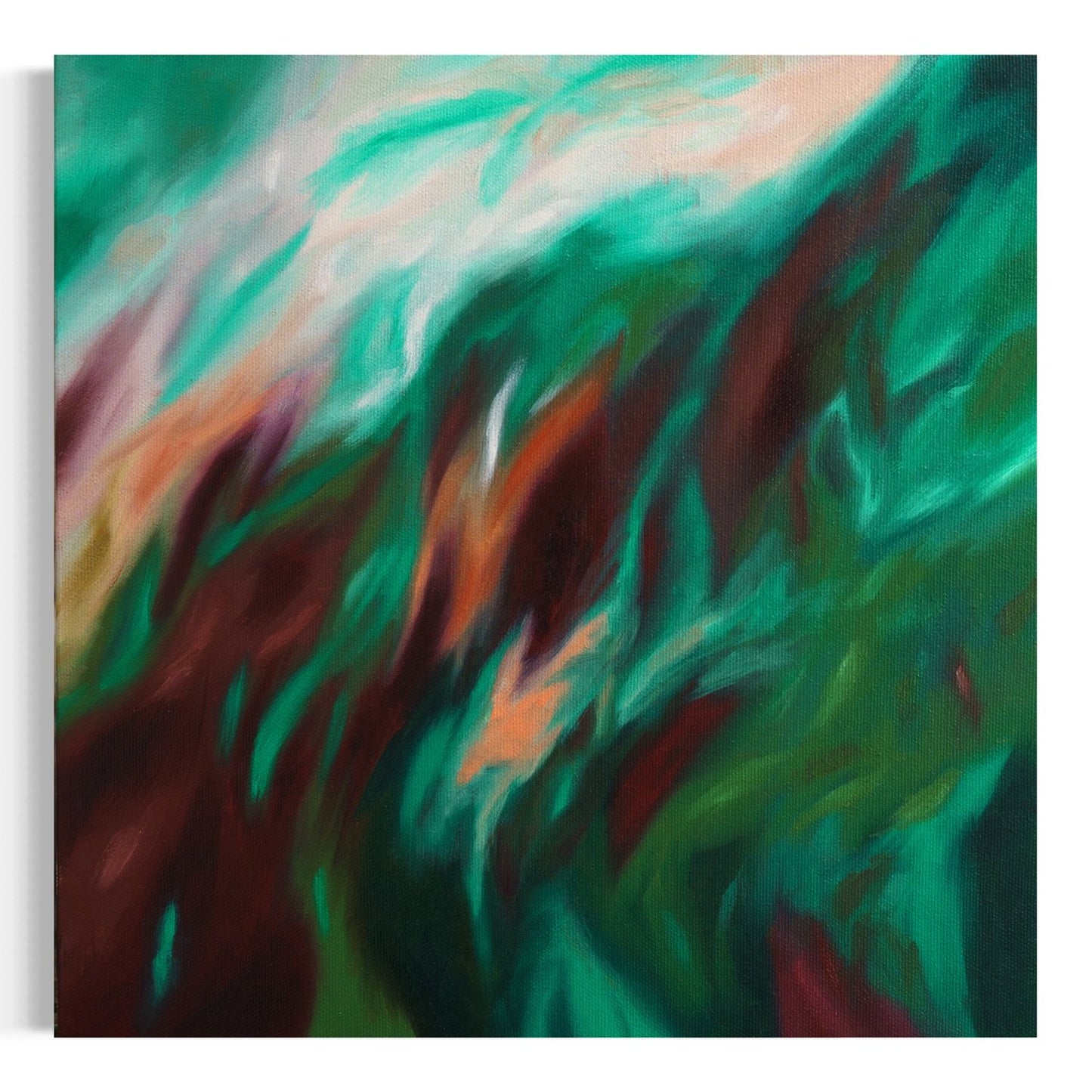The Dawning of Crimson and Emerald Seas {III} | 12x12in